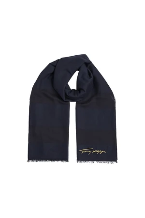 Tommy Hilfiger Šatka - ICONIC SOFT SCARF 100X200 modrá