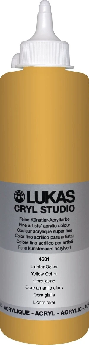 Lukas Cryl Studio Plastic Bottle Akrylová barva Yellow Ochre 500 ml 1 ks