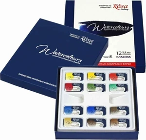 Rosa 340012 Set di colori ad acquerello 12 x 2,5 ml