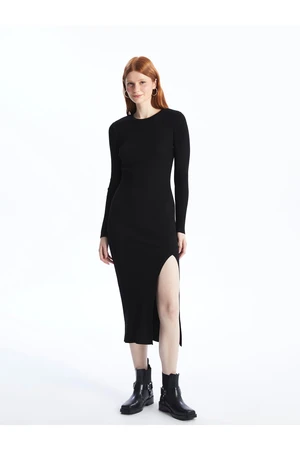 LC Waikiki Crew Neck Straight Long Sleeve Women's Bodycon Dress