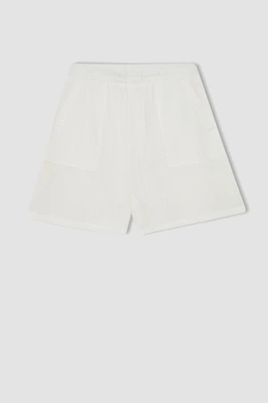 DEFACTO Regular Fit Normal Waist Short Leg Muslin Shorts