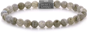 Rebel&Rose Stříbrný korálkový náramek Labradorite Shield RR-6S005-S 16,5 cm - S