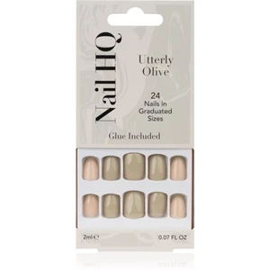 Nail HQ Square umělé nehty Utterly Olive 24 ks