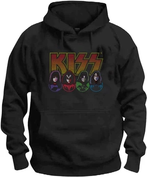 Kiss Hoodie Logo, Faces & Icons Black M