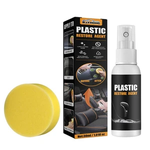 Car Plastics Restorer Plastics Refurbishing Agent With Sponge 30ML Car Refurbished Cleaning Agent For Cars Exterior Polishing &