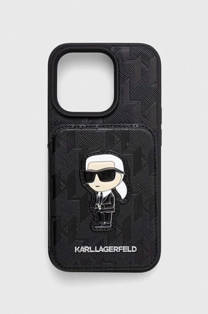 Obal na telefon Karl Lagerfeld iPhone 15 Pro 6.1 černá barva