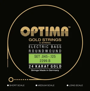 Optima 2299.B 24K Gold Strings Low-B Regular Light Corde Basso 5 Corde