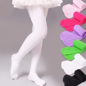 Girls Ballet Dance Pantyhose Children A Thin Section Fashion Velvet Tights Baby Solid Black White Stockings For 0-9Y Kids