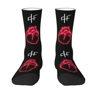 Fashion Printing PNL QLF Rapper Singer HEART Socks for Women Men Stretch Summer Autumn Winter Crew Socks