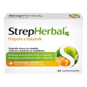 STREPHERBAL Propolis a rakytník 24 pastilek