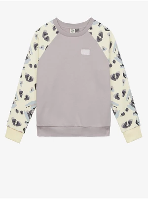 Cream-Purple Women Patterned Sweatshirt Picture Blayr - Women