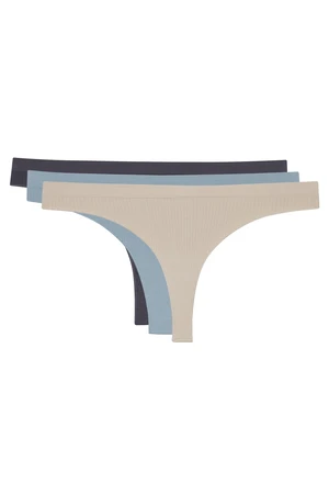 LOS OJOS 3 Pieces Ribbed Seamless Thong Panties