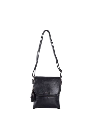 Black small messenger bag with thin strap