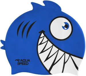 AQUA SPEED Kids's Swimming Cap ZOO Pirana 01 Navy Blue