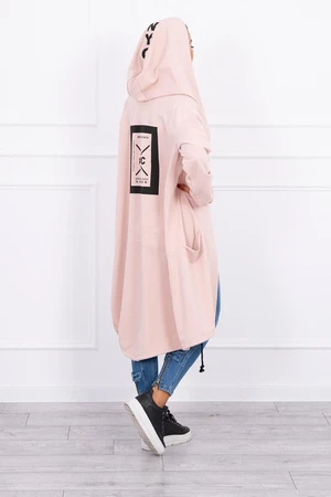 Oversize dark powder pink hooded cape