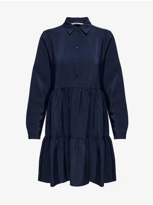 Dark blue ladies shirt dress ONLY Sandy - Women