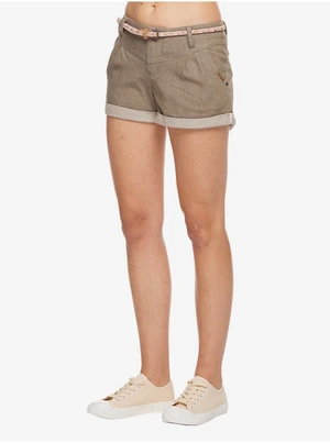 Khaki Womens Shorts with Ragwear Belt Heaven A - Women