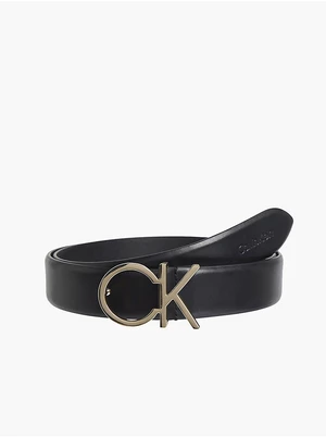 Calvin Klein Jeans Čierny dámsky kožený opasok Calvin Klein