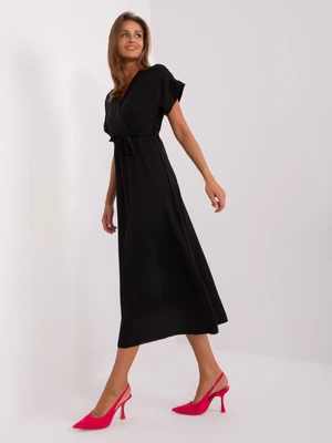 Black flowing viscose dress