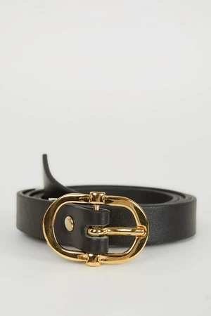 DEFACTO Woman Oval Buckle Faux Leather Classic Belt