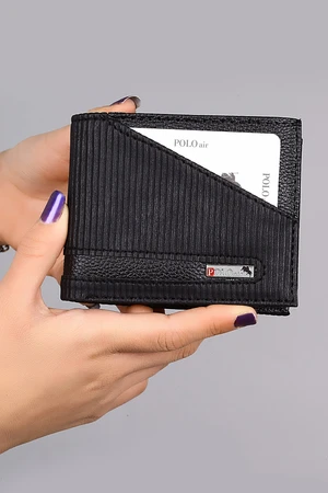 Polo Air Line Pattern Men's Wallet Black