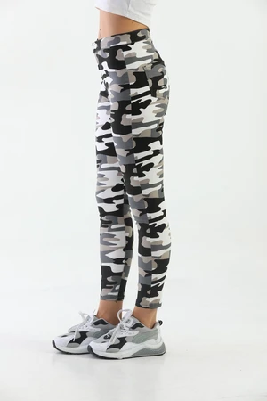 BİKELİFE White Camouflage Pattern Gabardine Leggings Pants