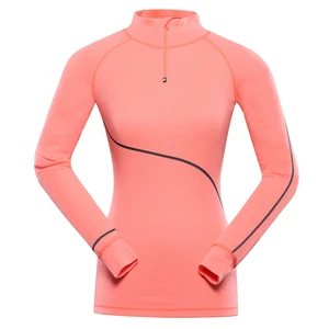 Women's merino wool underwear - T-shirt ALPINE PRO DELARA neon salmon