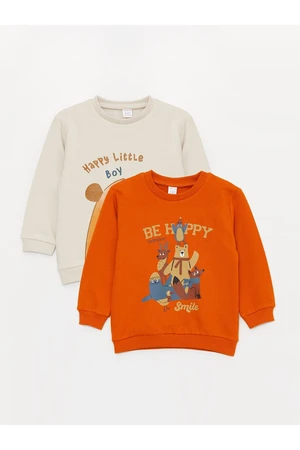 LC Waikiki Crew Neck Long Sleeve Printed Sweatshirt for Baby Boy 2-pack.