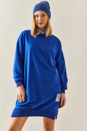 XHAN Saxe Blue Crew Neck Sweatshirt