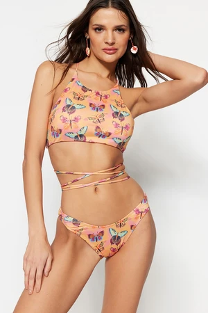 Trendyol Animal Patterned Regular Leg Bikini Bottom