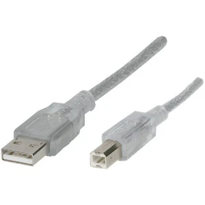 Renkforce #####USB-Kabel USB 2.0 #####USB-A Stecker, #####USB-B Stecker 3.00 m priehľadná