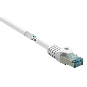 Basetech BT-2270681 RJ45 sieťové káble, prepojovacie káble CAT 6A S/FTP 10.00 m biela s ochranou, samozhášavý 1 ks