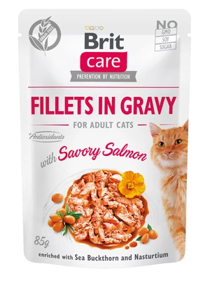 BRIT CARE cat kapsa ADULT  SAVORY salmon - 85g