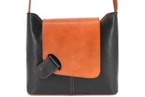 Dámská kožená kabelka crossbody Arteddy - černá/camel