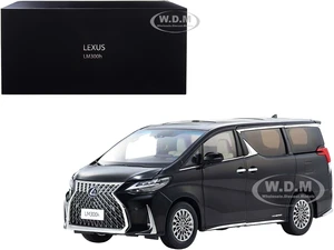 Lexus LM300h Hybrid Van with Sunroof Black 1/18 Diecast Model Car by Kyosho