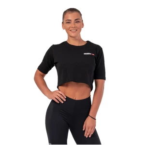 Dámský volný crop top Nebbia Minimalist Logo 600  Black  XS