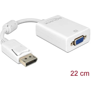 Delock 61766 DisplayPort / VGA adaptér [1x zástrčka DisplayPort - 1x VGA zásuvka] biela s feritovým jadrom 12.00 cm