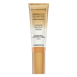 Max Factor Miracle Second Skin Hybrid Foundation SPF20 08 Medium Tan podkład o przedłużonej trwałości o działaniu nawilżającym 30 ml