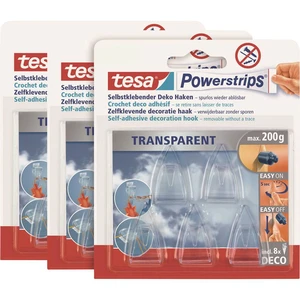 tesa POWERSTRIPS® Powerstrips® DECO háčik MALÝ  priehľadná Množstvo: 15 ks