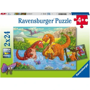 Ravensburger Puzzle Hraví dinosaury 2 x 24 dielikov