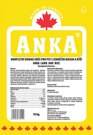 Anka Dog Lamb &amp; Rice - 18kg