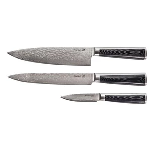 Sada kuchynských nožov G21 Premium Damascus , 3 ks súprava kuchynských nožov • 3 ks • čepeľ z vrstvenej damascénskej ocele • rukoväť z laminátového ma