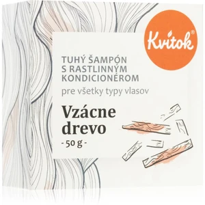 Kvitok Vzácne drevo tuhý šampón pre tmavé vlasy 50 g