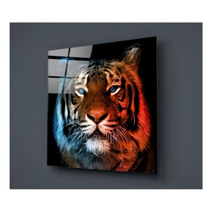 Sklenený obraz Insigne Lion Colorful, 40 × 40 cm