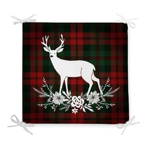 Vianočný sedák s prímesou bavlny Minimalist Cushion Covers Tartan Merry Christmas, 42 x 42 cm