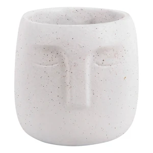 Biely keramický kvetináč PT LIVING Face, ø 12,5 cm