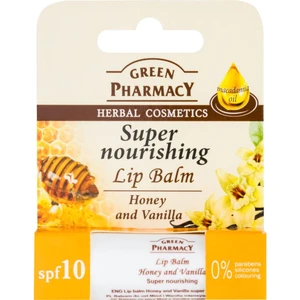 Green Pharmacy Honey Lip Balm výživný balzam na pery SPF 10 bez silikónov, parabénov a farbív 3.6 g