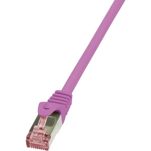 LogiLink CQ2069S RJ45 sieťové káble, prepojovacie káble CAT 6 S/FTP 3.00 m ružová samozhášavý, s ochranou 1 ks