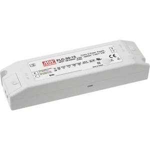 Mean Well PLC-30-20 LED driver, napájací zdroj pre LED  konštantné napätie, konštantný prúd 30 W 1.5 A 20 V/DC bez možno