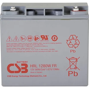 CSB Battery HRL 1280W high-rate longlife HRL1280W-FR olovený akumulátor 12 V 20 Ah olovený so skleneným rúnom (š x v x h